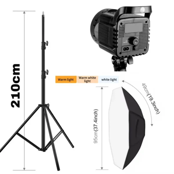 کیت پیشنهادی عکاسی و فیلمبرداری حرفه‌ای با ویدیو لایت 300 وات+اکتاباکس