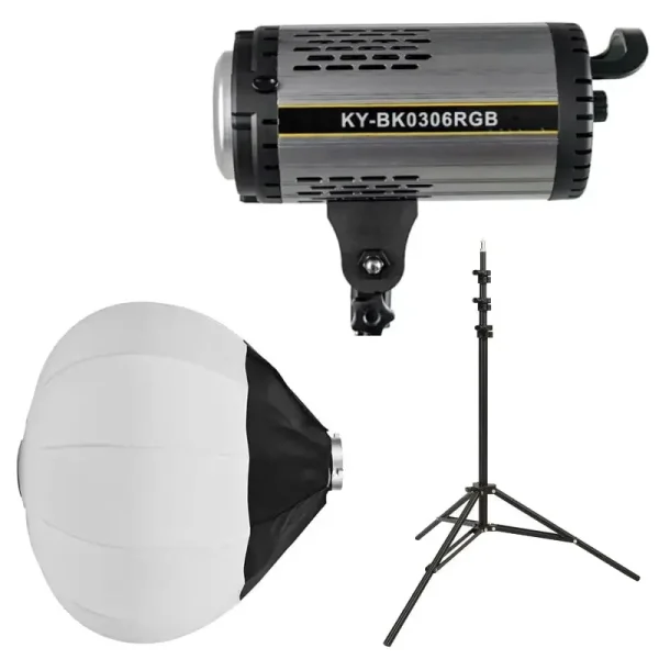 کیت ويديو لايت KY-BK0306RGB + سافت لایت بالنی 65cm + سه پایه