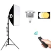 كيت دو شاخه ويديو لامپ video lamp kit with softbox with tripod